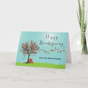 Thanksgiving för hösten Träd Helgkort