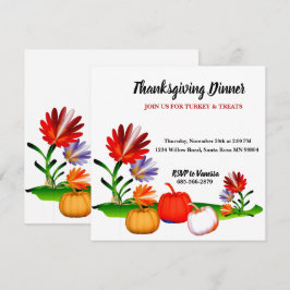 Thanksgiving för höstfällning för Blommigt för hös Inbjudningar