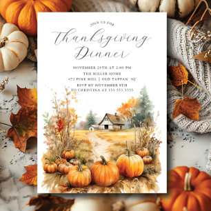 Thanksgiving för höstöverflöd inbjudningar