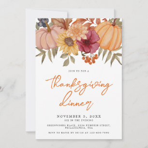 Thanksgiving för höstpumpa inbjudningar