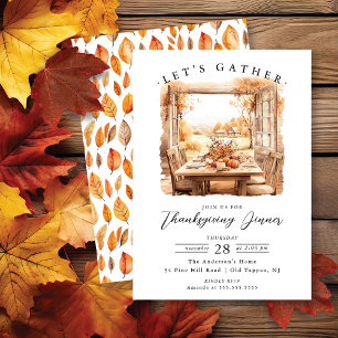 Thanksgiving för höstscen inbjudningar