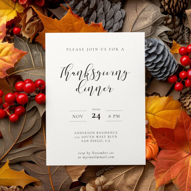 Thanksgiving för kalligrafi av elegant inbjudningar (Skapare uppladdad)