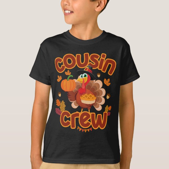 Thanksgiving för kusin och besättning Turkiet Pump T Shirt (Framsida)