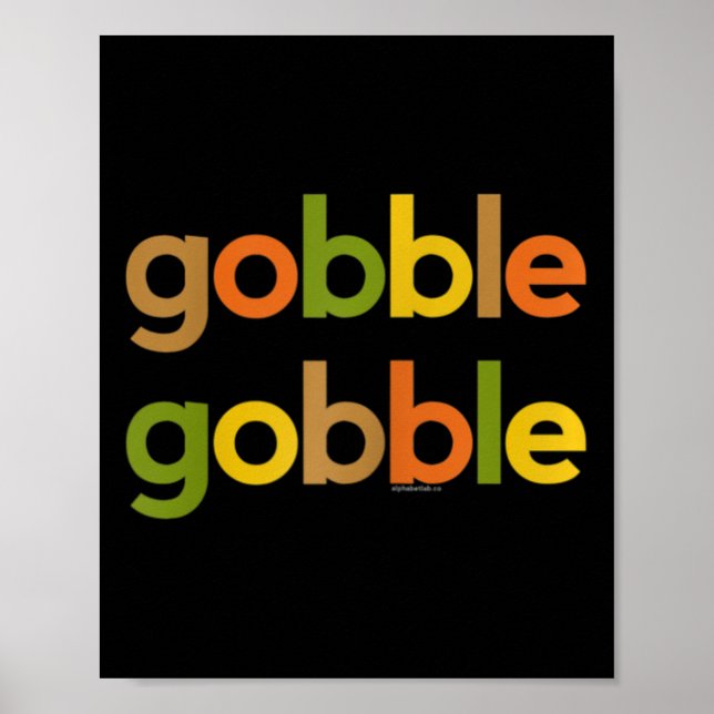 Thanksgiving för kvinnor Hennes gobble Gobble Fall Poster (Framsidan)