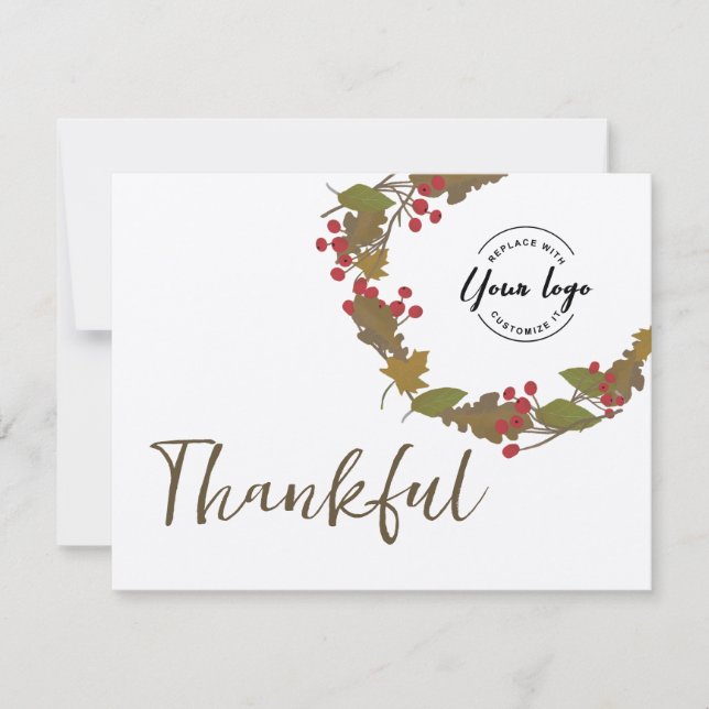 Thanksgiving för logotyp av bulktacksam löv tack kort (Framsida)