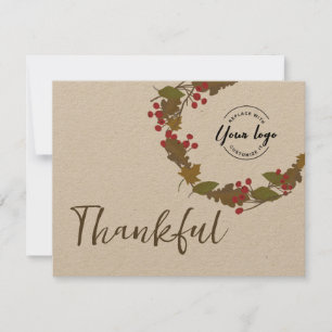 Thanksgiving för logotyp av bulktacksam löv tack kort