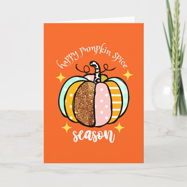 Thanksgiving för lycklig Pumpkin Spice Season Cute Kort (Framsida)