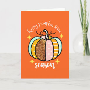 Thanksgiving för lycklig Pumpkin Spice Season Cute Kort