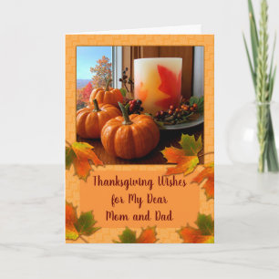 Thanksgiving för Mamma och Pappa still Life Kort