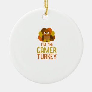 Thanksgiving för matchning av familj mellan olika julgransprydnad keramik