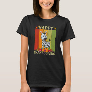 Thanksgiving för matchning av Zebra Retro Graphic- T Shirt