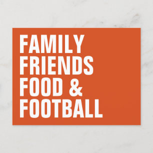 Thanksgiving för orange av familjerelaterad mat inbjudan vykort