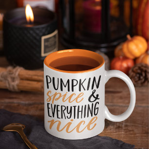 Thanksgiving för orange och svartspruta Två-Tonad mugg