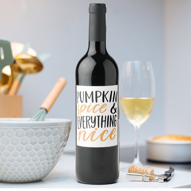 Thanksgiving för orange och svartspruta vinflaska etikett (Skapare uppladdad)