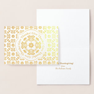 Thanksgiving för People Art Chrysanthemum Personli Folierat Kort