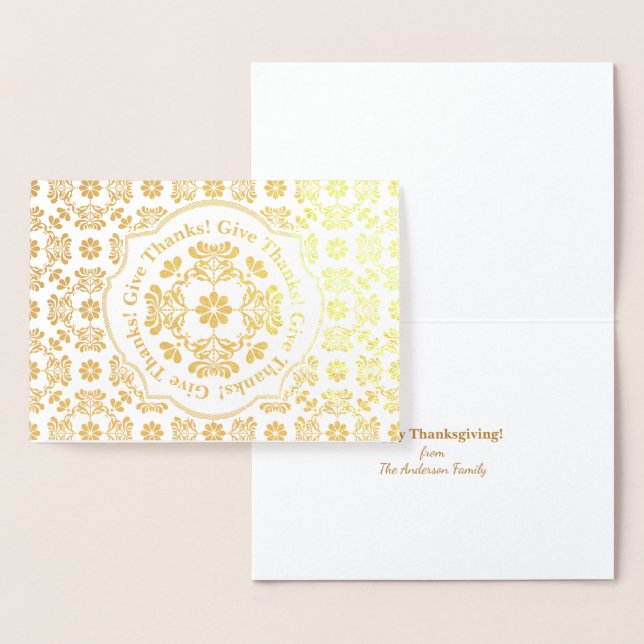 Thanksgiving för People Art Chrysanthemum Personli Folierat Kort (Display)