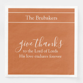 Thanksgiving för Personlig av bränd Orange Ge tack Pappersservett