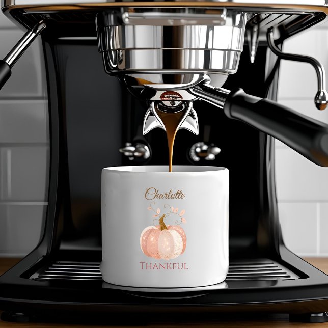 Thanksgiving för personlig - Pumpor Pumpkin Thankf Espressomugg (Skapare uppladdad)