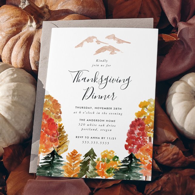 Thanksgiving för regnskog, höstskog inbjudningar (Skapare uppladdad)