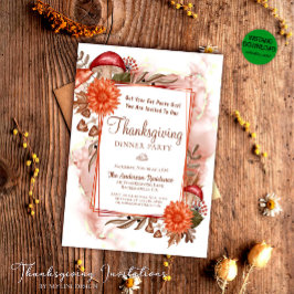 Thanksgiving för Rustic Blommigt Höst löv Inbjudningar