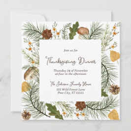 Thanksgiving för Rustic Fall Forest Inbjudningar