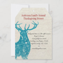 Thanksgiving för Rustic land-Hjort Inbjudningar