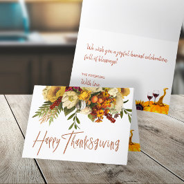 Thanksgiving för skörd av happy thanksgiving blomm helgkort