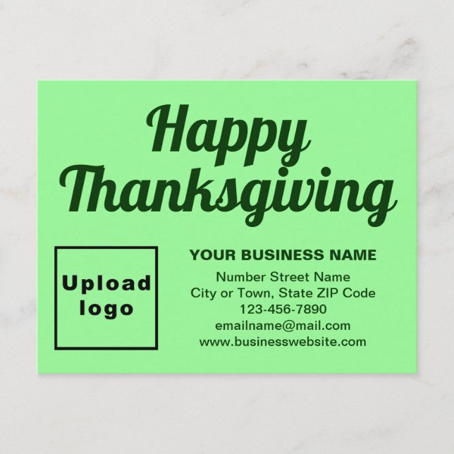 Thanksgiving för små Ljust grönt lägenheter Julkort (Framsida)