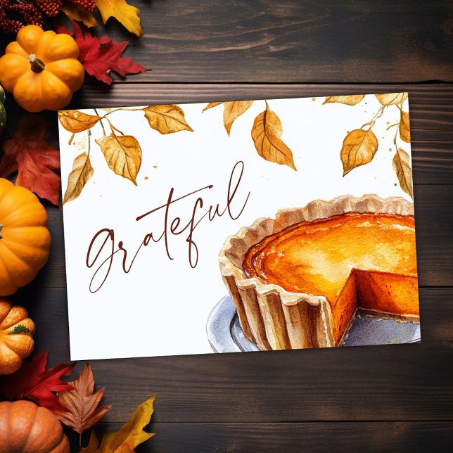 Thanksgiving för snabb snabb Elegant Julkort (Rustic Elegant Grateful Fall Thanksgiving Holiday Card)