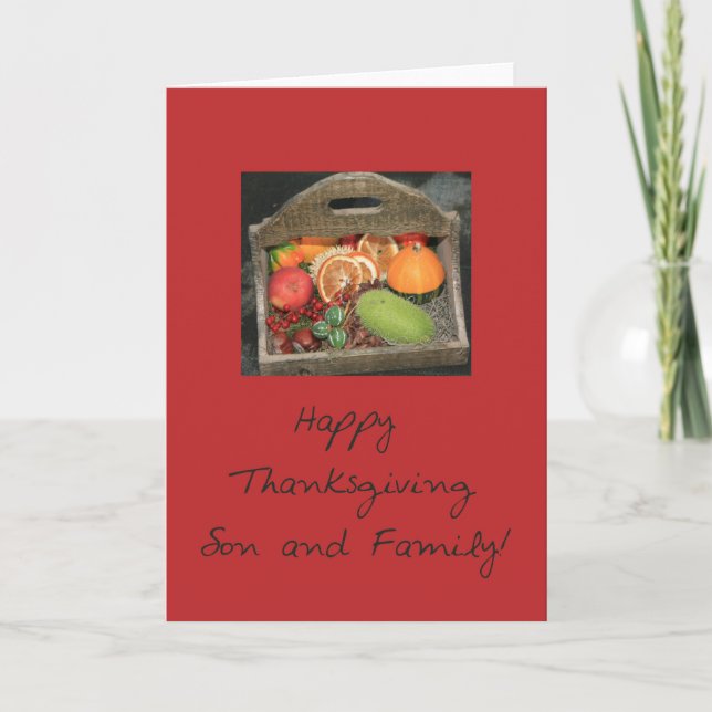 Thanksgiving för son och familj helgkort (Framsida)