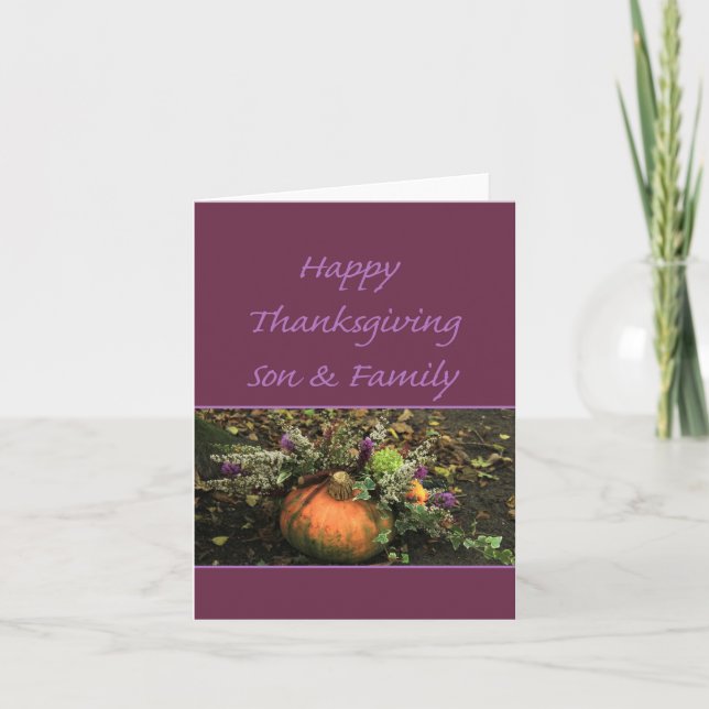 Thanksgiving för son och familj helgkort (Framsida)