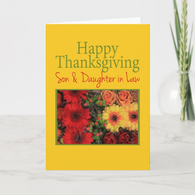Thanksgiving för son och maka helgkort (Framsida)
