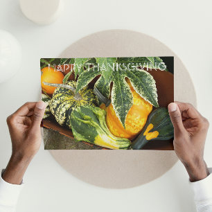 Thanksgiving för studentfotografi av skördekvadrat helgkort