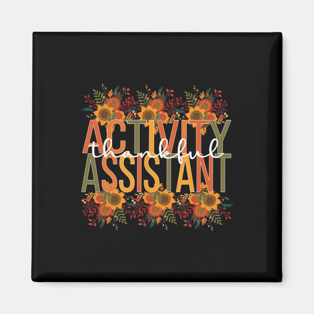 Thanksgiving för tacksam aktivitetsassistent magnet (Framsidan)