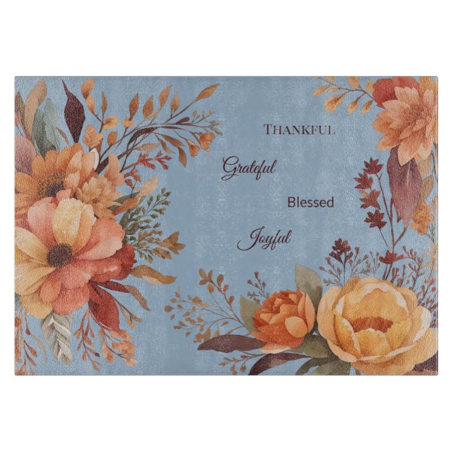 Thanksgiving för tacksam Grategul Blzed Blommigt (Framsidan)