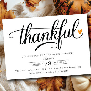 Thanksgiving för tacksamhet inbjudningar
