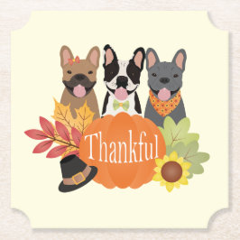 Thanksgiving för tacksamma Franskar Underlägg Papper