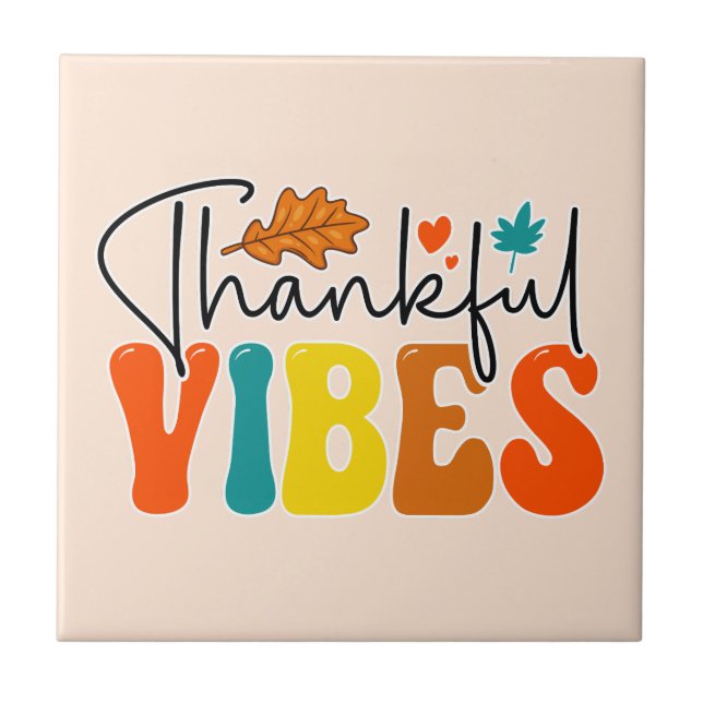 Thanksgiving för tacksamma vyer hösten kakelplatta (Framsidan)