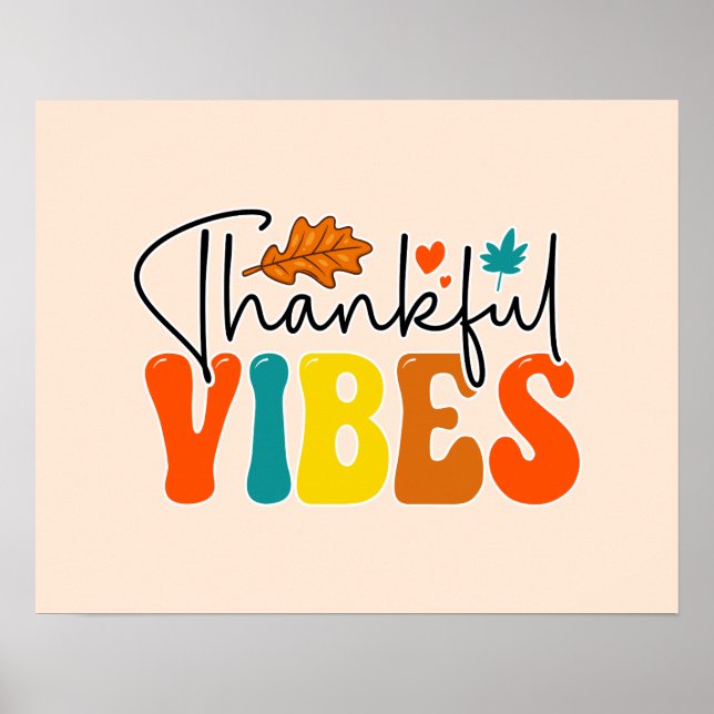 Thanksgiving för tacksamma vyer hösten poster (Framsidan)