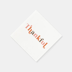 Thanksgiving för tacksamt Retro-teckensnitt Pappersservett