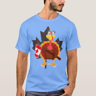 Thanksgiving för Turkiet med Kanada Flagga Coola C T Shirt