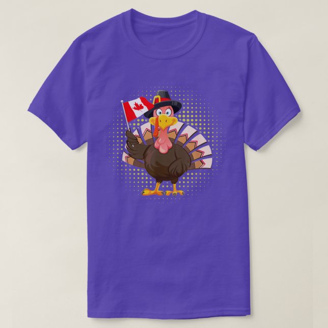 Thanksgiving för Turkiet med Kanada Flagga Coola C T Shirt (Design framsida)