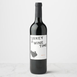 Thanksgiving för Turkiet och vin Vinflaska Etikett