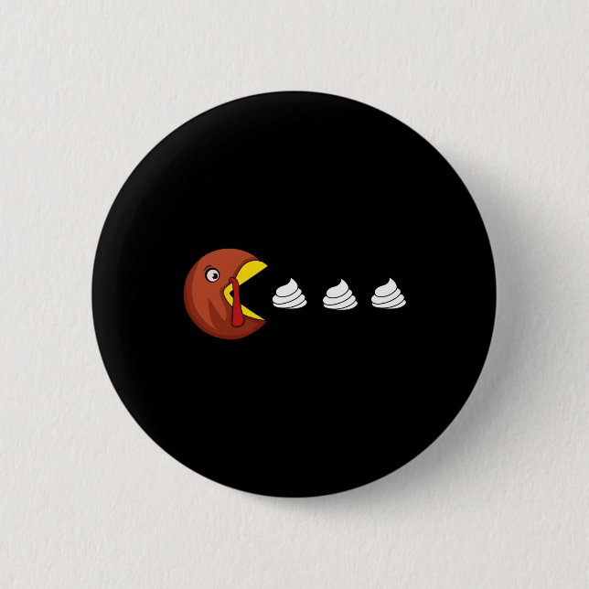 Thanksgiving för turkiskt pipspel-videospel knapp (Framsida)