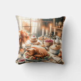 Thanksgiving för vattenfärg T-Shirt Kudde