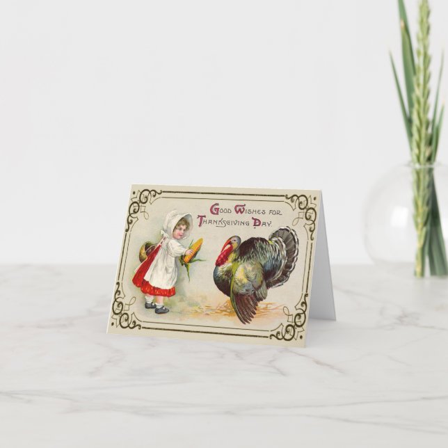 Thanksgiving för vintage helgkort (Framsida)