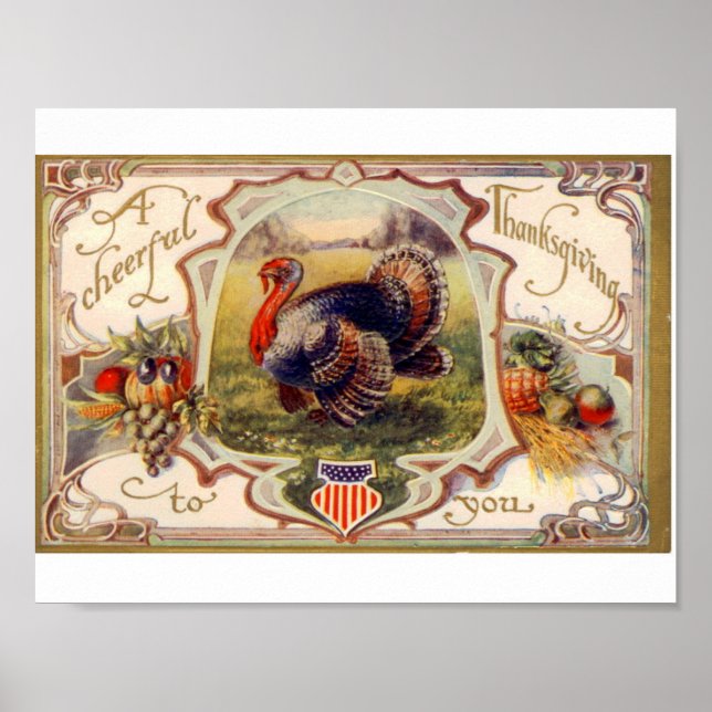 Thanksgiving för vintage Poster - Turkiet (Framsidan)