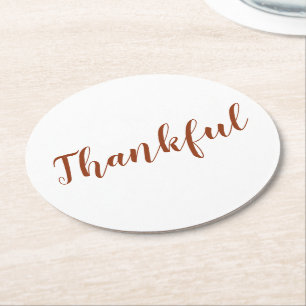 Thanksgiving för vit rust-kanel underlägg papper rund