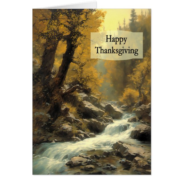 Thanksgiving Forest and Stream Hälsningskort (Framsidan)