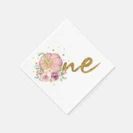 Thanksgiving Första födelsedag Pumpkin Rosa Guld Pappersservett